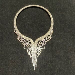 Formal Evening-wear Rhinestone and Crystal Choker Necklace